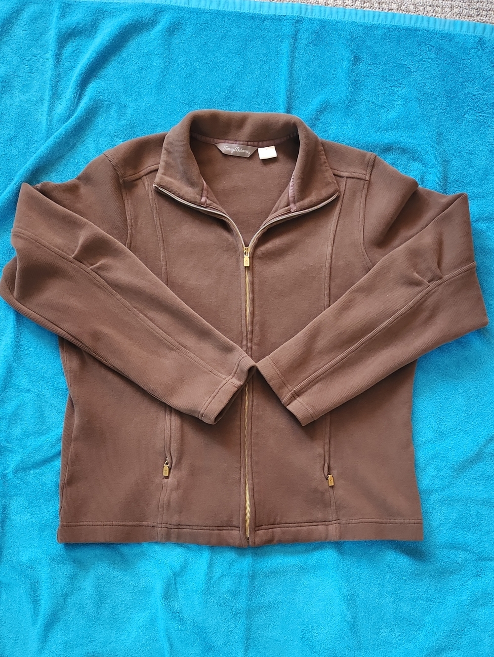 Tommy Bahama Women's Full-Zip Sweatshirt Size XL Brown